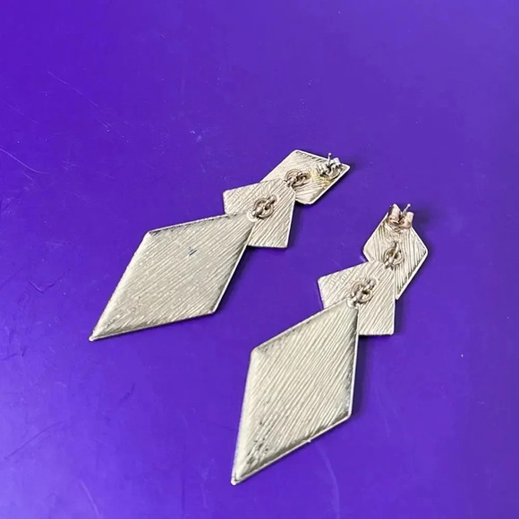 Geometric Shapes Gold Earrings - Picture 5 of 5